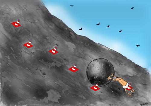 Cartoon: sizif (medium) by draganm tagged mythology,sizif,rock,hill