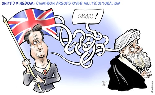 Cartoon: Cameron (medium) by Damien Glez tagged cameron,uk,multiculturalism