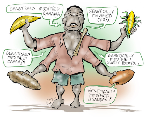 Cartoon: Genetically modified organisms (medium) by Damien Glez tagged gmo,genetically,modified,organisms,gmo,genetically,modified,organisms