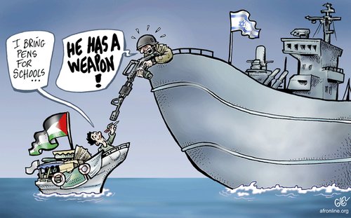 Cartoon: Israel Flotilla (medium) by Damien Glez tagged israel,gaza,palestine