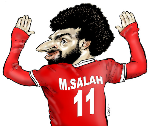 Cartoon: Mohamed Salah (medium) by Damien Glez tagged mohamed,salah,football,egypt,mohamed,salah,football,egypt