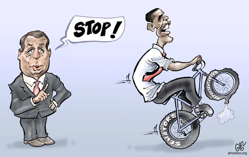 Cartoon: Obama Midterm (medium) by Damien Glez tagged obama,midterm,usa