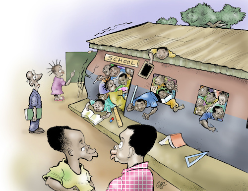 Cartoon: Schools in Africa (medium) by Damien Glez tagged schools,education,africa,schools,education,africa
