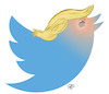 Cartoon: Presidential Twitter (small) by Damien Glez tagged twitter,united,states,donald,trump,america
