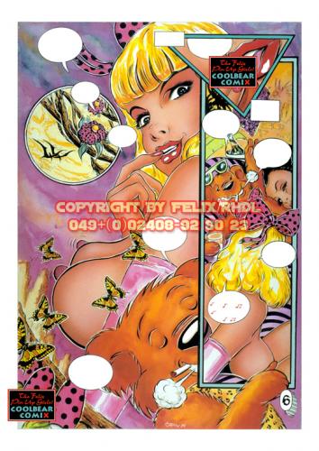 Cartoon: CoolBear ComiX Sample Page (medium) by FeliXfromAC tagged retro,coolbär,frau,woman,comix,erotainment,pin,up,cover,poster,sexy,erotic,comic,cartoon,bad,girls,glamour,stockart