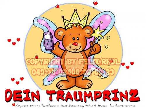 Cartoon: Dein Traumprinz! (medium) by FeliXfromAC tagged bär,bear,sleepy,stockart,einschlafen,charakter,model,sheet,felix,alias,reinhard,horst,aachen,devil,teufel,mascot,sympathiefigur,gute,nacht,design,line,layout,entwurf,rot,red,comic,cartoon,illustration