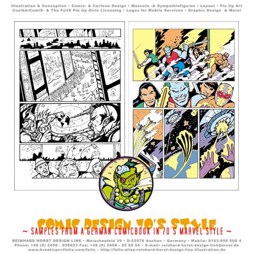 Cartoon: Retro Comic Samples (medium) by FeliXfromAC tagged 70er,70s,monster,mutants,layout,stockart,mann,man,felix,alias,reinhard,horst,marvel,design,line,comic,cartoon,love,stil,superhelden,superheroes,action,gun,crazy