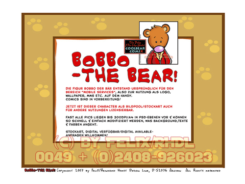 Cartoon: The Free Bobbo Cartoon eBook (medium) by FeliXfromAC tagged felix,alias,reinhard,horst,design,line,aachen,germany,nrw,mascot,maskottchen,sympathiefigur,character,love,handy,mobile,services,iphone,comics,cartoons,tier,bear,bär,animal,animals,ruf,an,call,me,background,wallpaper,illustration,illustrator