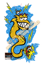 Cartoon: ELECTRIC EEL SHOCKED (small) by FeliXfromAC tagged felix reinhard horst design line aachen illustration illustrator comic cartoon germany aal electric eel shck fun maritim