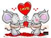 Cartoon: Elephants in Love! (small) by FeliXfromAC tagged charakter,model,sheet,stockart,felix,alias,reinhard,horst,aachen,elefant,elephant,happy,birthday,mascot,sympathiefigur,design,line,layout,entwurf,rot,red,comic,cartoon,illustration,heart,herz,love,liebe