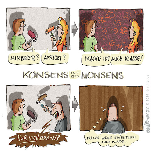 Cartoon: Konsens (medium) by Jo Drathjer tagged drathjer
