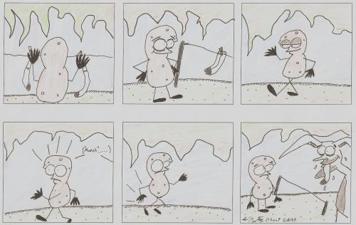 Cartoon: A La Carte (medium) by calebgustafson tagged closline,socks,rabbit,potato