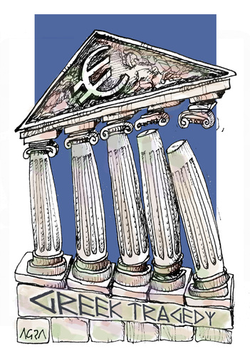 Cartoon: Greek Tragedy (medium) by AGRA tagged economy,recession,crisis