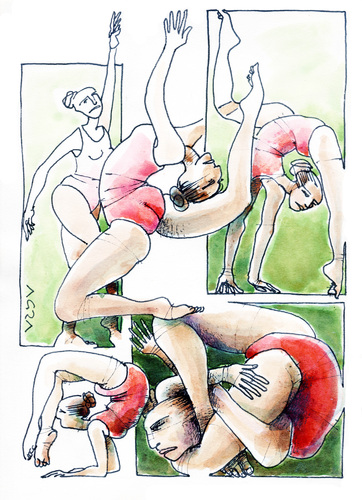 Cartoon: Olympicnastics (medium) by AGRA tagged gymnastics,sports,olympics