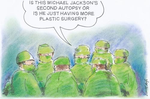 Cartoon: Michael Jackson (medium) by Lindsay Foyle tagged michael,jackson,jacko,whacko,death,plastic,surgery