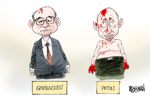 Cartoon: Vale Gorbachev (medium) by Broelman tagged gorbachev,putin