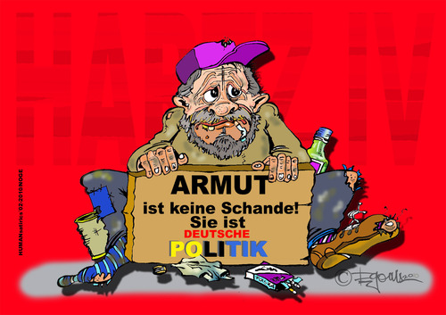 Cartoon: ARMUT ala GERMANY (medium) by cartoonist_egon tagged hartz,iv,sgb,ii,niedriglohn,arge