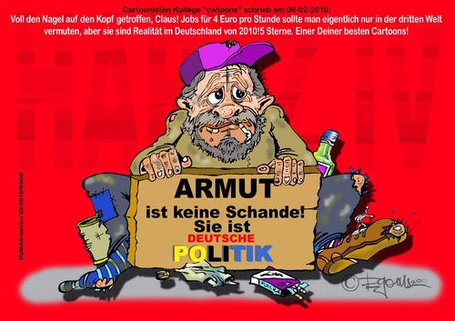 Cartoon: Armut ist gewollte Politik (medium) by cartoonist_egon tagged hartz,iv,sgb,ii,politik,soziales