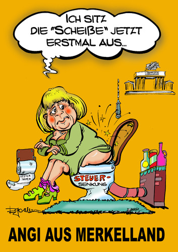 Cartoon: Aus dem Bundeskanzleramt... (medium) by cartoonist_egon tagged politik,soziales,hartziv,koch,sgbii,fdp,cdu
