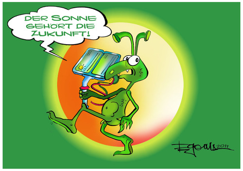 Cartoon: MARSIANUS Kleiner Grüner Held (medium) by cartoonist_egon tagged mars,weltall,marsianus,universum,kosmos