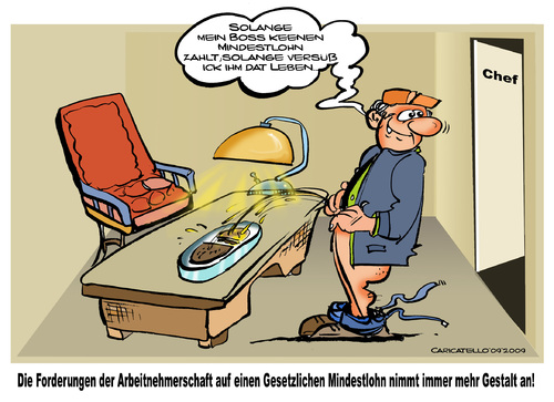 Cartoon: Mindestlohn (medium) by cartoonist_egon tagged mindestlohn,tarif,chef,schreibtisch