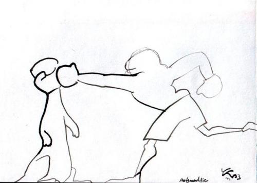 Cartoon: Aufsmaultier (medium) by lejeanbaba tagged animals,tiere,gewalt