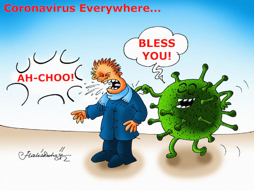 Cartoon: Coronavirus Everywhere (medium) by halisdokgoz tagged coronavirus,everywhere