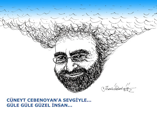 Cartoon: Cuneyt Cebenoyan (medium) by halisdokgoz tagged turkish,journalist,writer,cuneyt,cebenoyan