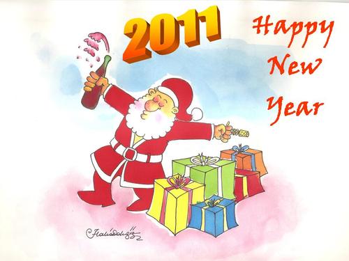 Cartoon: happy new year 2011 (medium) by halisdokgoz tagged happy,new,year,2011
