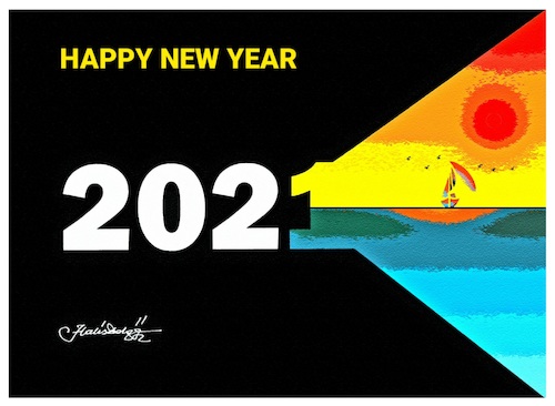Cartoon: HAPPY NEW YEAR 2021 (medium) by halisdokgoz tagged happy,new,year,2021