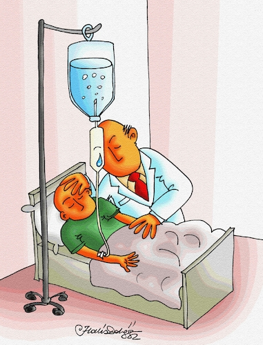 Cartoon: PATIENT AND DOCTOR (medium) by halisdokgoz tagged patient,and,doctor