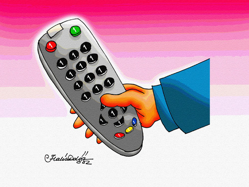 Cartoon: TV remote (medium) by halisdokgoz tagged tv,remote