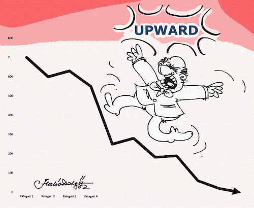 Cartoon: UPWARD ECONOMY (medium) by halisdokgoz tagged upward,economy