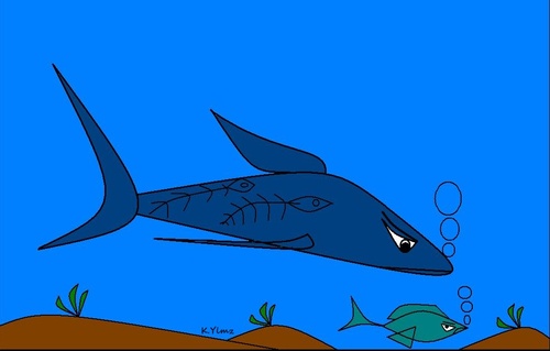 Cartoon: Fish Hunter (medium) by KenanYilmaz tagged fish,hunter