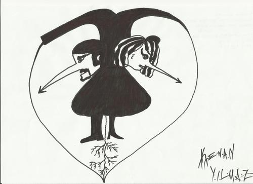 Cartoon: Sad Heart (medium) by KenanYilmaz tagged sad,heart,hearts,tired,love,like,human,people