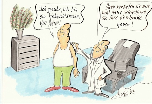 Cartoon: beim Arzt wegen Corona (medium) by quadenulle tagged corona,weihnachten,arzt,spass