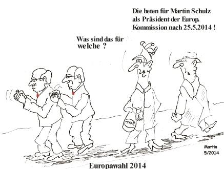 Cartoon: Europawahl 2014 (medium) by quadenulle tagged politik,europa,eu,europäische,kommission,präsident,martin,schulz