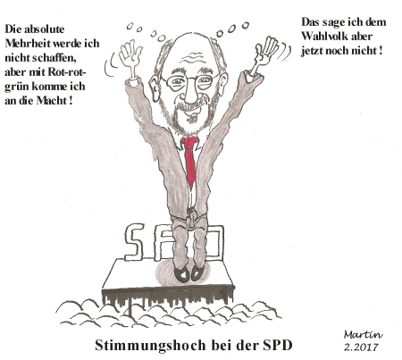Cartoon: Stimmungshoch bei der SPD (medium) by quadenulle tagged spd,vorsitzender,martin,schulz,sigmar,gabriel,parteien,agenda10