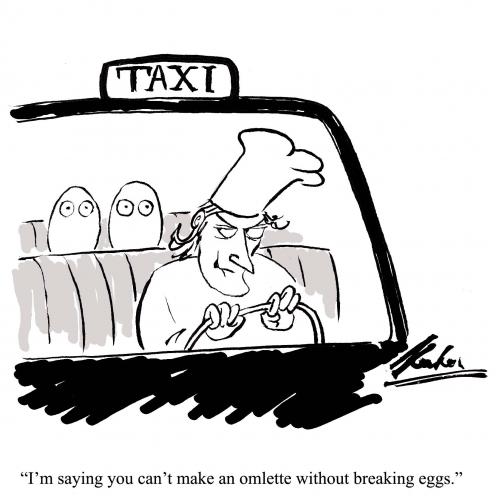 Cartoon: Scary Taxi (medium) by pinkhalf tagged cartoon,food,surreal,cook