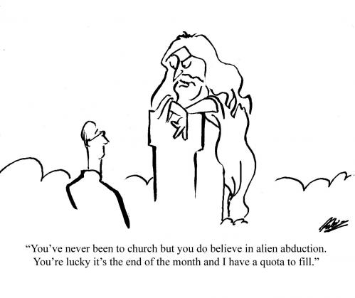 Cartoon: The Nightclub of Eternal Rest (medium) by pinkhalf tagged religion,man,god,christianity,aliens