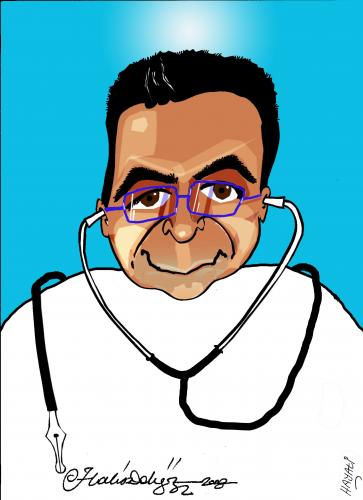 Cartoon: Halis Dokgöz (medium) by Hayati tagged halis,dokgöz,cartoonist,doktor,medizin,medicine,karikatürist,mersin,hayati,boyacioglu