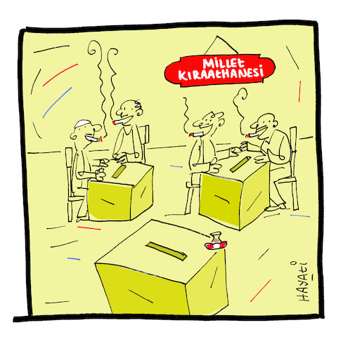 Cartoon: Wahlen in der Türkei (medium) by Hayati tagged wahlen,in,der,tuerkei,wahl,secim,wahlurnen,teehaeuser,kneipen,akp,projekt,cartoon,karikatur,hayati,boyacioglu,wahlen,in,der,tuerkei,wahl,secim,wahlurnen,teehaeuser,kneipen,akp,projekt,cartoon,karikatur,hayati,boyacioglu