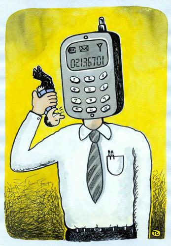 Cartoon: cell phone (medium) by tchuntra tagged cell,phone