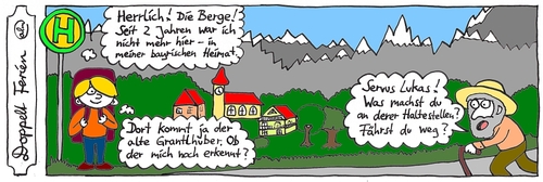 Cartoon: Auf der Alm (medium) by weltalf tagged heimat,bayern,provinz,herkunft