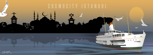 Cartoon: COSMOCITY ISTANBUL (medium) by donquichotte tagged istnbl