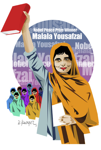 Cartoon: MALALA YOUSAFZAI (medium) by donquichotte tagged malala