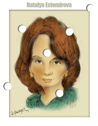 Cartoon: NATALYA ESTEMIROVA (medium) by donquichotte tagged journalist