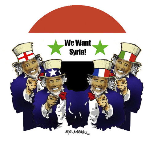 Cartoon: sam uncles -we want syria!- (medium) by donquichotte tagged syria