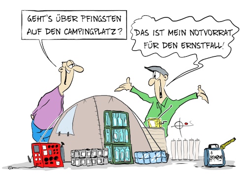 Cartoon: 20260519-Ernstfall (medium) by Marcus Gottfried tagged krise,ernstfall,krieg,notfall,notsituation,reserve,versorgung,notversorgung,krise,ernstfall,krieg,notfall,notsituation,reserve,versorgung,notversorgung