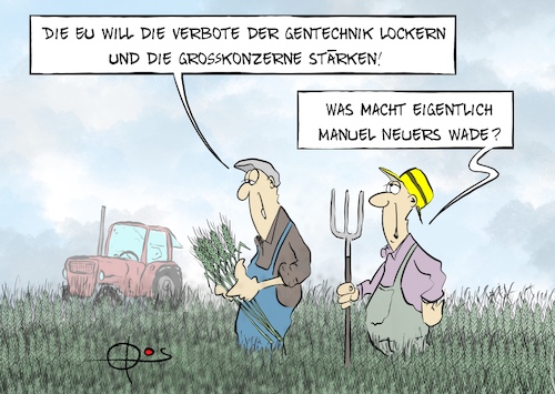 Cartoon: 20260617-NeuersWade (medium) by Marcus Gottfried tagged manuel,neuer,wade,fussball,weltmeisterschaft,wm26,gentechnik,landwirtschaft,konzern,patent,lebensmitteln,manuel,neuer,wade,fussball,weltmeisterschaft,wm26,gentechnik,landwirtschaft,konzern,patent,lebensmitteln
